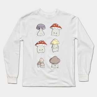 Kawaii Mushrooms Long Sleeve T-Shirt